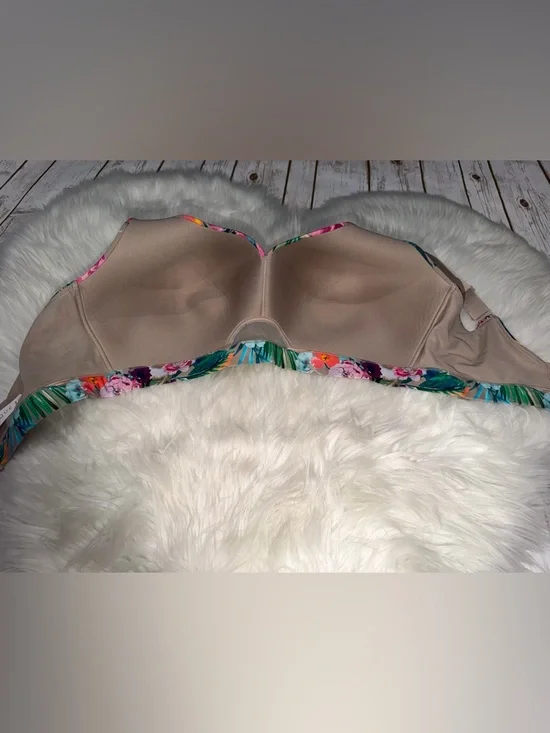 Cacique Intimates Comfort Bliss Lightly Lined Balconette Bra Tropical Blooms 40H - Picture 3 of 4